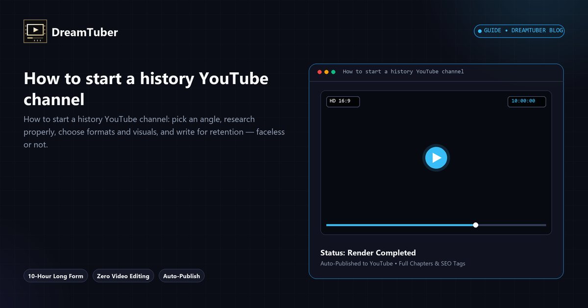 How to start a history YouTube channel