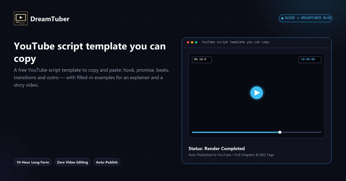 Dialogue Template Example YouTube Script Template (Free, Copy and Paste) + Examples